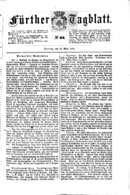 Fürther Tagblatt Freitag 15. März 1861