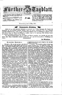 Fürther Tagblatt Donnerstag 21. März 1861