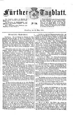 Fürther Tagblatt Samstag 23. März 1861