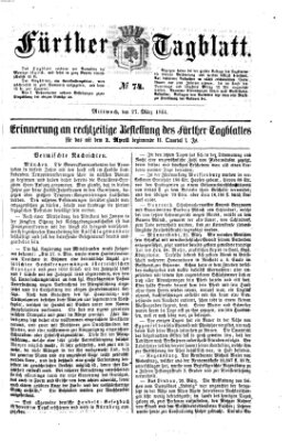 Fürther Tagblatt Mittwoch 27. März 1861