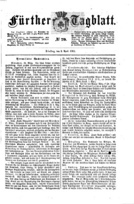 Fürther Tagblatt Dienstag 2. April 1861