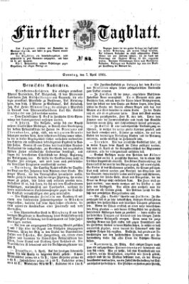 Fürther Tagblatt Sonntag 7. April 1861