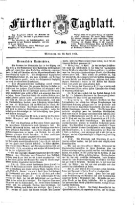 Fürther Tagblatt Mittwoch 10. April 1861