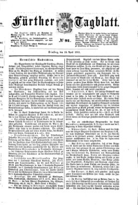 Fürther Tagblatt Dienstag 16. April 1861