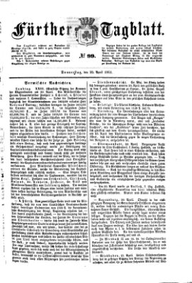 Fürther Tagblatt Donnerstag 25. April 1861