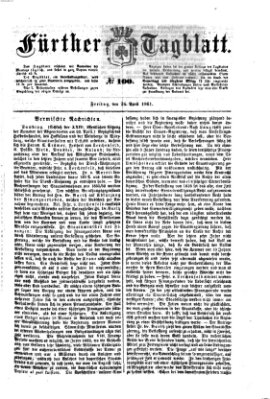 Fürther Tagblatt Freitag 26. April 1861