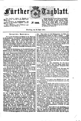 Fürther Tagblatt Dienstag 30. April 1861