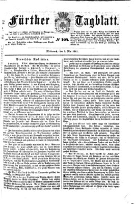 Fürther Tagblatt Mittwoch 1. Mai 1861