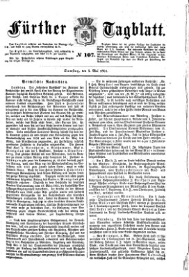 Fürther Tagblatt Samstag 4. Mai 1861