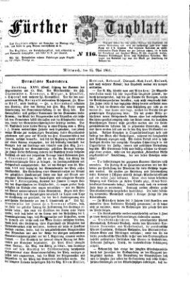 Fürther Tagblatt Mittwoch 15. Mai 1861