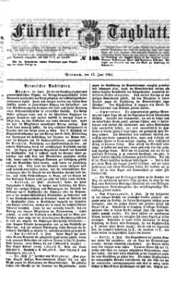 Fürther Tagblatt Mittwoch 12. Juni 1861