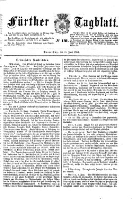 Fürther Tagblatt Donnerstag 13. Juni 1861