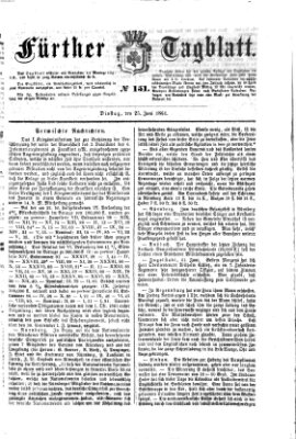 Fürther Tagblatt Dienstag 25. Juni 1861