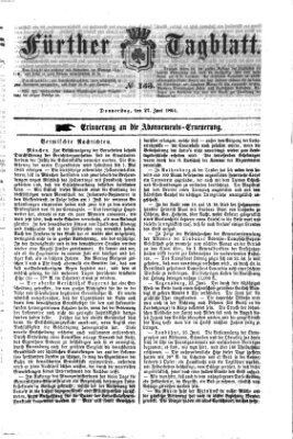 Fürther Tagblatt Donnerstag 27. Juni 1861