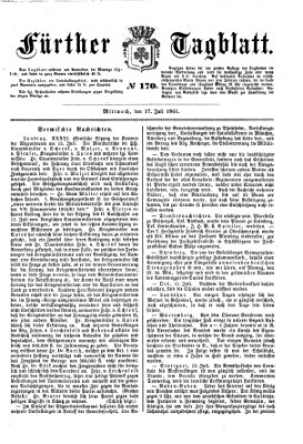 Fürther Tagblatt Mittwoch 17. Juli 1861