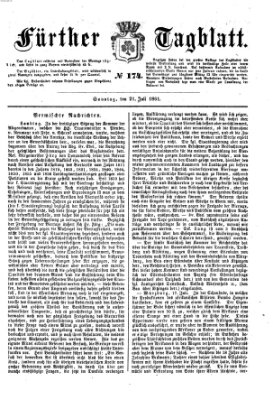 Fürther Tagblatt Sonntag 21. Juli 1861