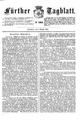 Fürther Tagblatt Samstag 3. August 1861