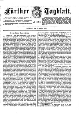 Fürther Tagblatt Samstag 10. August 1861