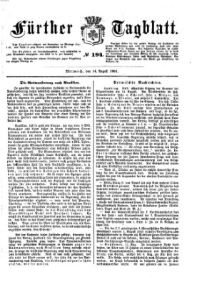 Fürther Tagblatt Mittwoch 14. August 1861