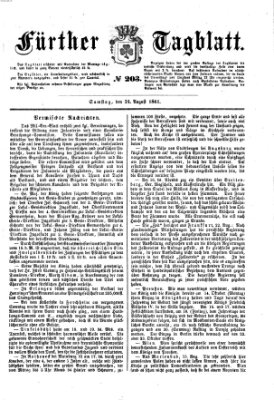 Fürther Tagblatt Samstag 24. August 1861