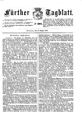 Fürther Tagblatt Sonntag 25. August 1861