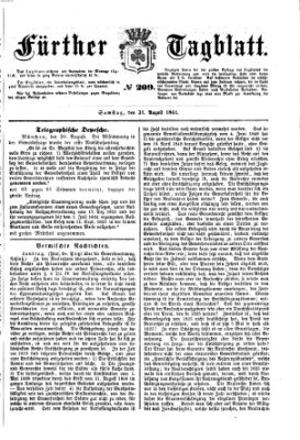 Fürther Tagblatt Samstag 31. August 1861