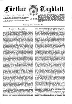 Fürther Tagblatt Sonntag 1. September 1861