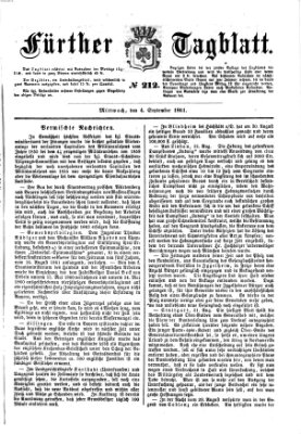 Fürther Tagblatt Mittwoch 4. September 1861