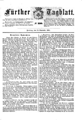 Fürther Tagblatt Freitag 13. September 1861