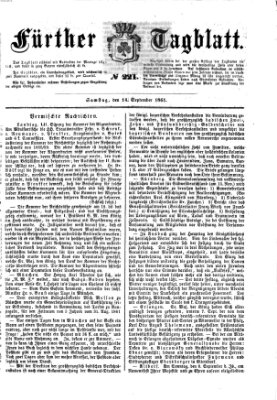 Fürther Tagblatt Samstag 14. September 1861