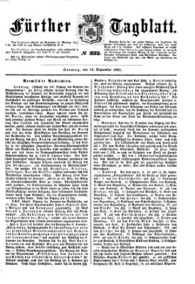 Fürther Tagblatt Sonntag 15. September 1861