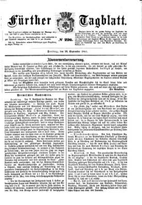 Fürther Tagblatt Freitag 20. September 1861