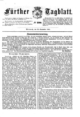 Fürther Tagblatt Mittwoch 25. September 1861