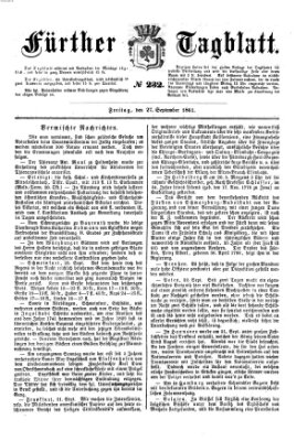 Fürther Tagblatt Freitag 27. September 1861