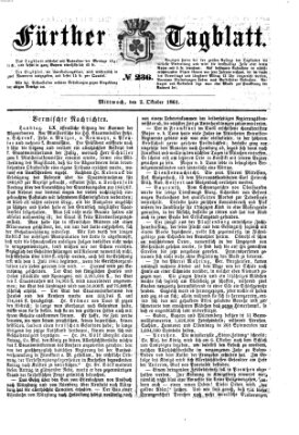 Fürther Tagblatt Mittwoch 2. Oktober 1861