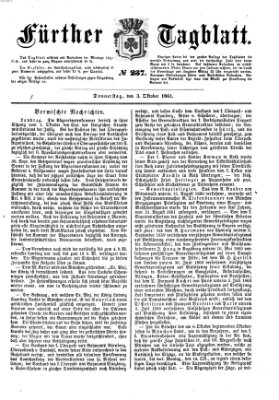 Fürther Tagblatt Donnerstag 3. Oktober 1861