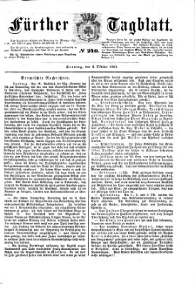 Fürther Tagblatt Sonntag 6. Oktober 1861