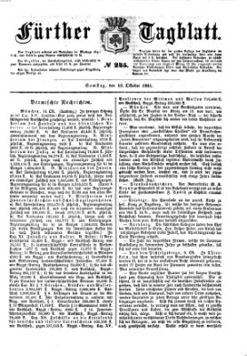 Fürther Tagblatt Samstag 12. Oktober 1861