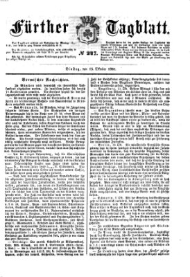 Fürther Tagblatt Dienstag 15. Oktober 1861