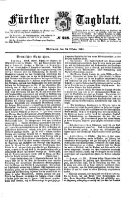 Fürther Tagblatt Mittwoch 16. Oktober 1861