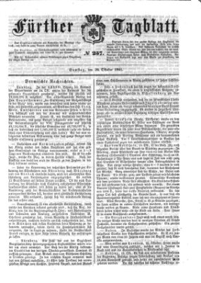 Fürther Tagblatt Samstag 26. Oktober 1861