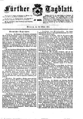 Fürther Tagblatt Mittwoch 30. Oktober 1861