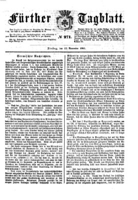 Fürther Tagblatt Dienstag 12. November 1861