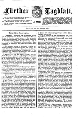 Fürther Tagblatt Mittwoch 13. November 1861