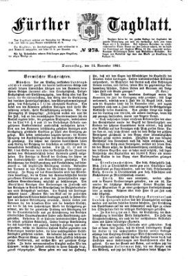 Fürther Tagblatt Donnerstag 14. November 1861