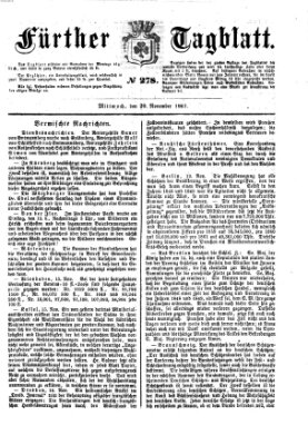 Fürther Tagblatt Mittwoch 20. November 1861