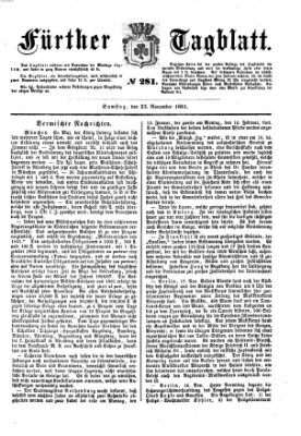 Fürther Tagblatt Samstag 23. November 1861