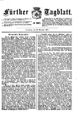 Fürther Tagblatt Samstag 30. November 1861