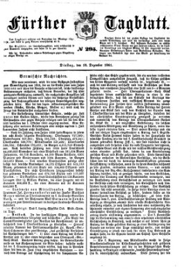 Fürther Tagblatt Dienstag 10. Dezember 1861