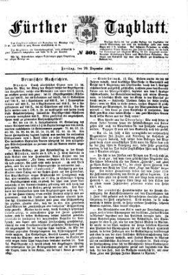 Fürther Tagblatt Freitag 20. Dezember 1861